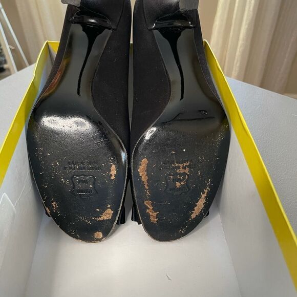 Stuart Wietzman Black Ruffle Toe Pumps 8M - Picture 4 of 7